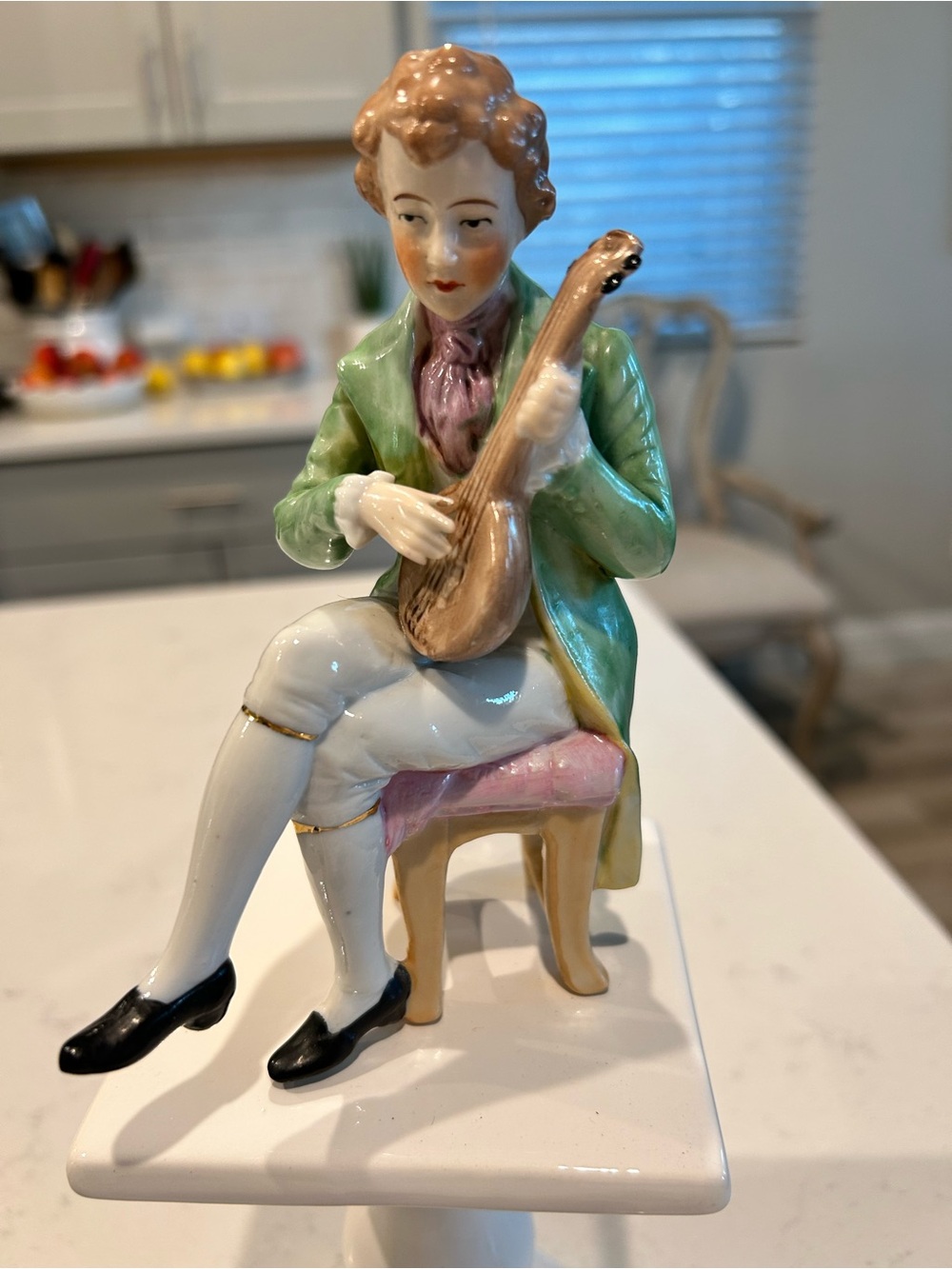 Vintage porcelain figurine~ young gentleman musician